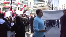 مقابلة مع مواطن سوري في مظاهرة الجالية السورية فى كندا