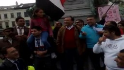 مظاهرة الجالية السورية بروكسل امام البرلمان الأوروبي